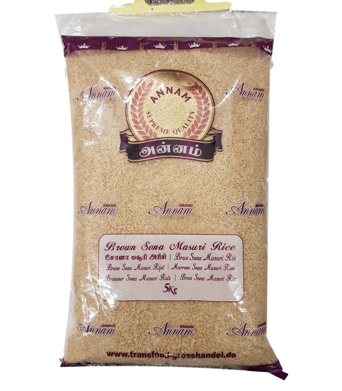 Annam BROWN Sona Masoori Rice - 5kg Annam BROWN Sona Masoori Rice - 5kg