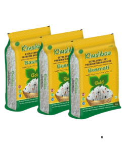 3 X Khushboo Extra Long Basmati Rice (Gold) - 5Kg