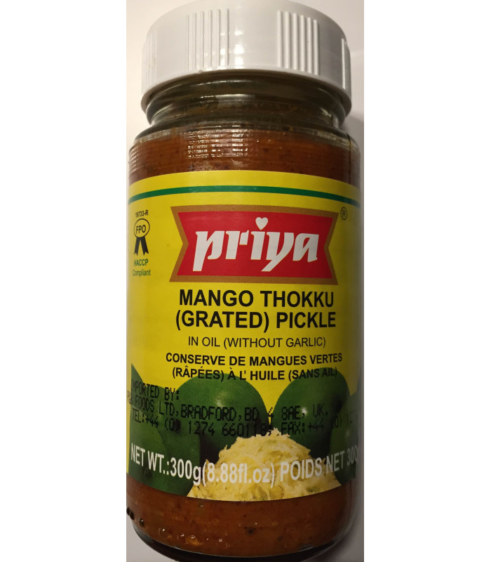 Priya Mango THOKKU (grated) Pickle - 300g Priya Mango THOKKU (grated) Pickle - 300g