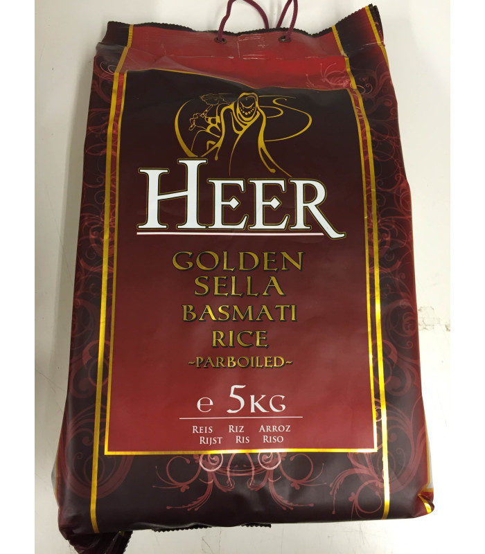 Heer Golden Sella Basmati rice-parboiled - 5kg Heer Golden Sella Basmati rice-parboiled - 5kg