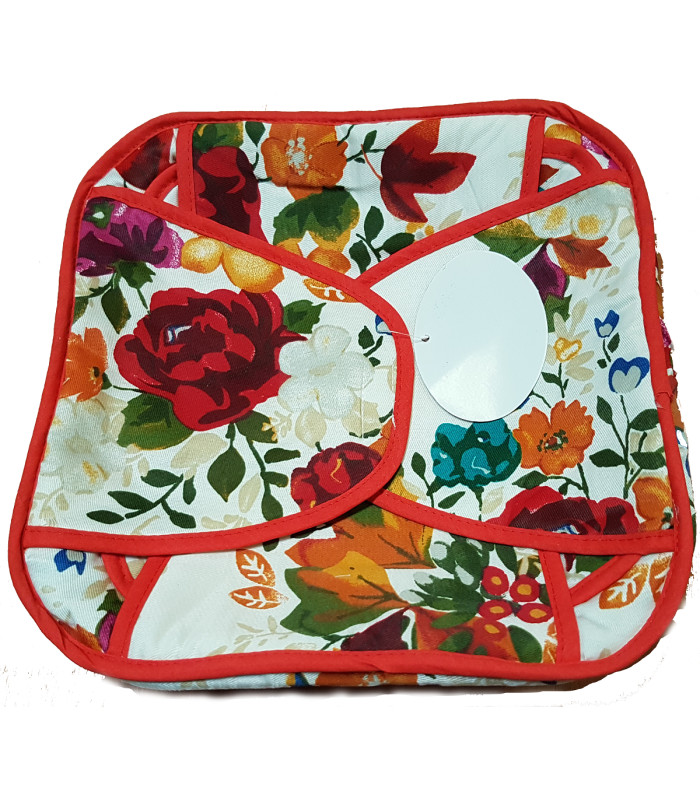 Traditional Roti Box - Bread Cover - Floral Red and White Traditional Roti Box - Bread Cover - Floral Red and White