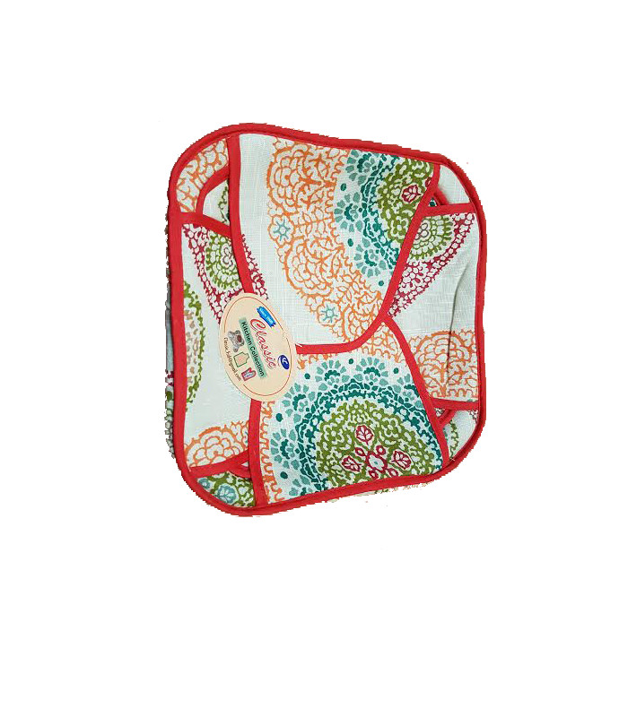 Traditional Roti Box - Bread Cover - Traditional Pattern with Red Outline Traditional Roti Box - Bread Cover - Traditional Pattern with Red Outline