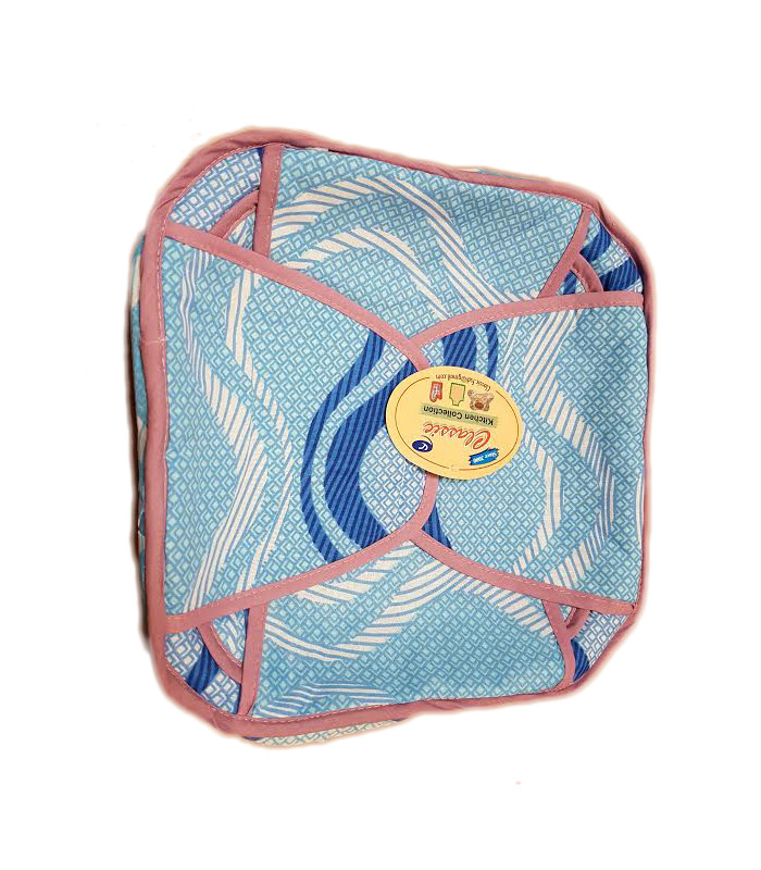 Traditional Roti Box - Bread Cover - Blue Pattern with Pink Outline Traditional Roti Box - Bread Cover - Blue Pattern with Pink Outline