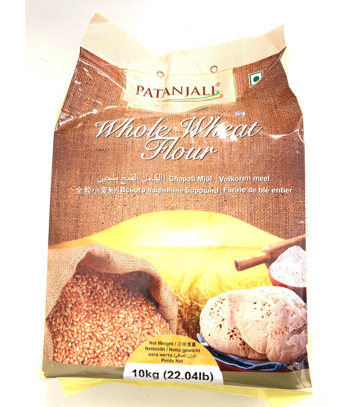 Atta - Patanjali Whole Wheat Flour - 10Kg Atta - Patanjali Whole Wheat Flour - 10Kg